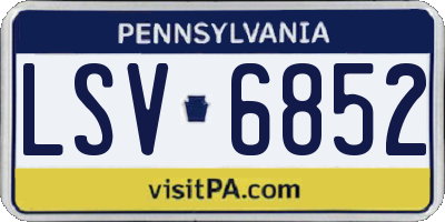PA license plate LSV6852