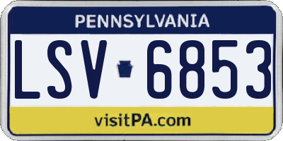 PA license plate LSV6853
