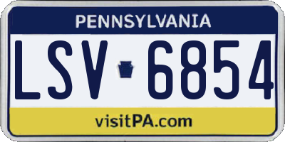 PA license plate LSV6854