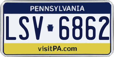 PA license plate LSV6862