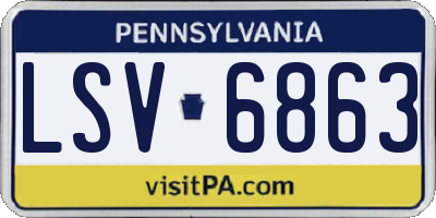 PA license plate LSV6863