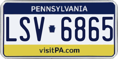 PA license plate LSV6865