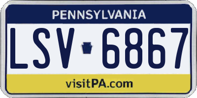 PA license plate LSV6867