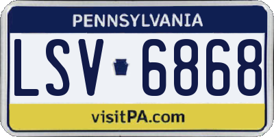 PA license plate LSV6868