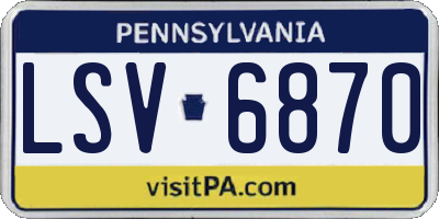 PA license plate LSV6870