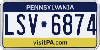 PA license plate LSV6874