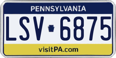 PA license plate LSV6875
