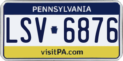 PA license plate LSV6876