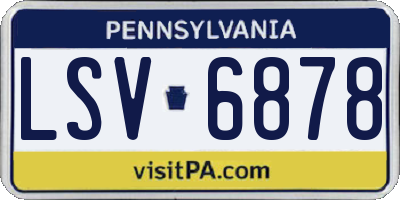 PA license plate LSV6878