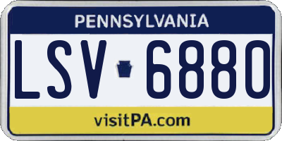 PA license plate LSV6880