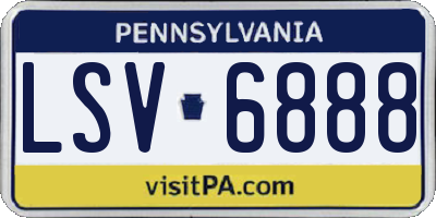 PA license plate LSV6888