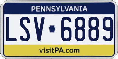 PA license plate LSV6889