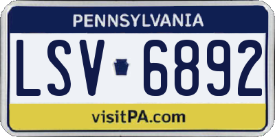 PA license plate LSV6892