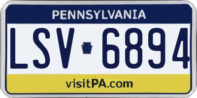 PA license plate LSV6894