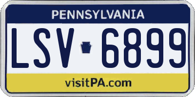 PA license plate LSV6899