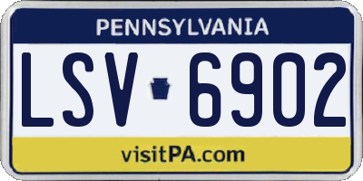 PA license plate LSV6902