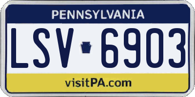 PA license plate LSV6903