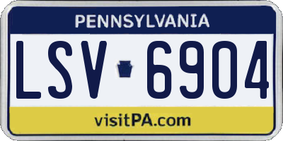 PA license plate LSV6904