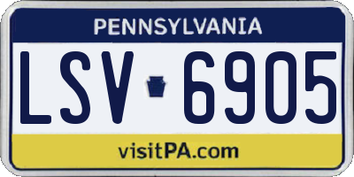 PA license plate LSV6905