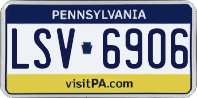 PA license plate LSV6906