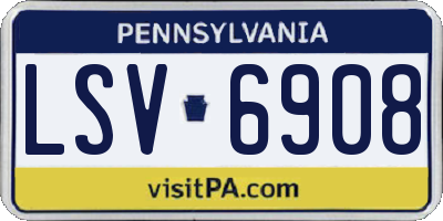 PA license plate LSV6908