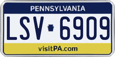 PA license plate LSV6909