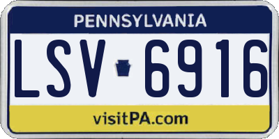 PA license plate LSV6916