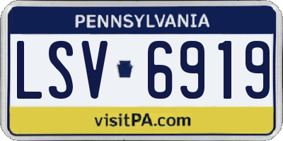 PA license plate LSV6919
