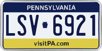 PA license plate LSV6921