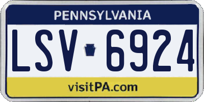 PA license plate LSV6924