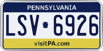 PA license plate LSV6926