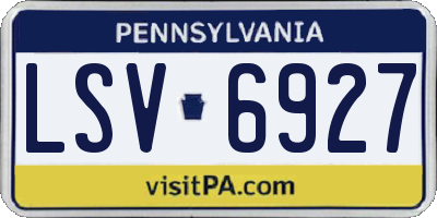 PA license plate LSV6927