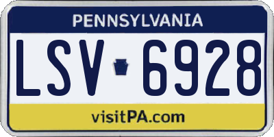 PA license plate LSV6928