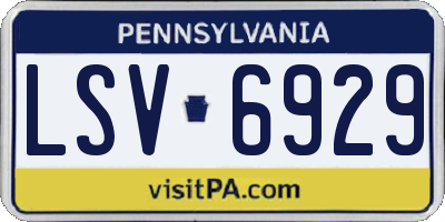 PA license plate LSV6929