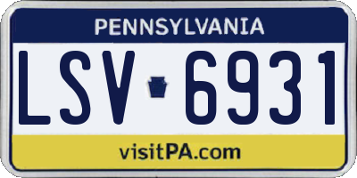 PA license plate LSV6931