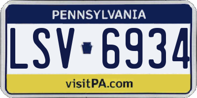 PA license plate LSV6934