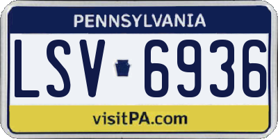 PA license plate LSV6936