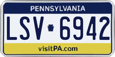 PA license plate LSV6942