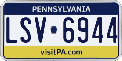 PA license plate LSV6944