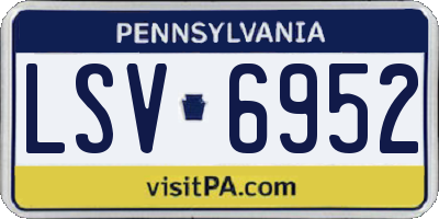 PA license plate LSV6952
