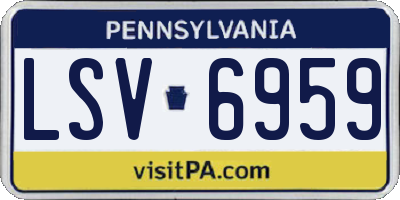 PA license plate LSV6959