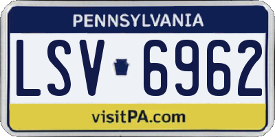 PA license plate LSV6962