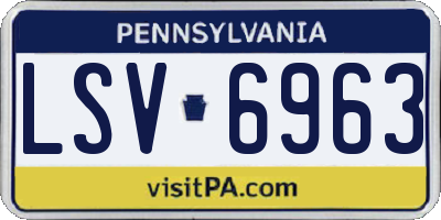 PA license plate LSV6963