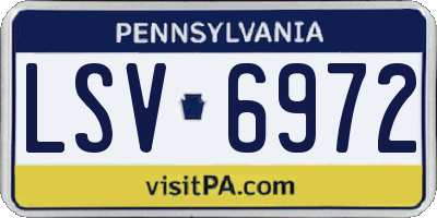 PA license plate LSV6972