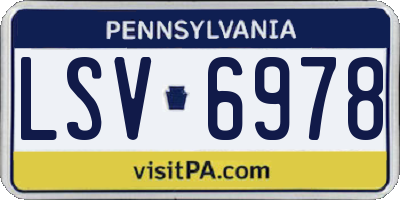 PA license plate LSV6978