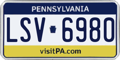 PA license plate LSV6980