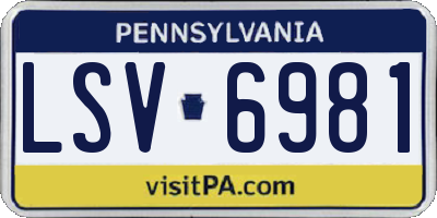 PA license plate LSV6981