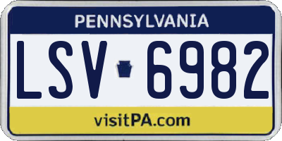 PA license plate LSV6982