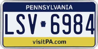 PA license plate LSV6984