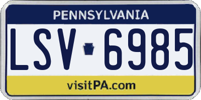 PA license plate LSV6985